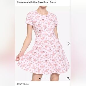 Strawberry Milk Cow Sweetheart Dress